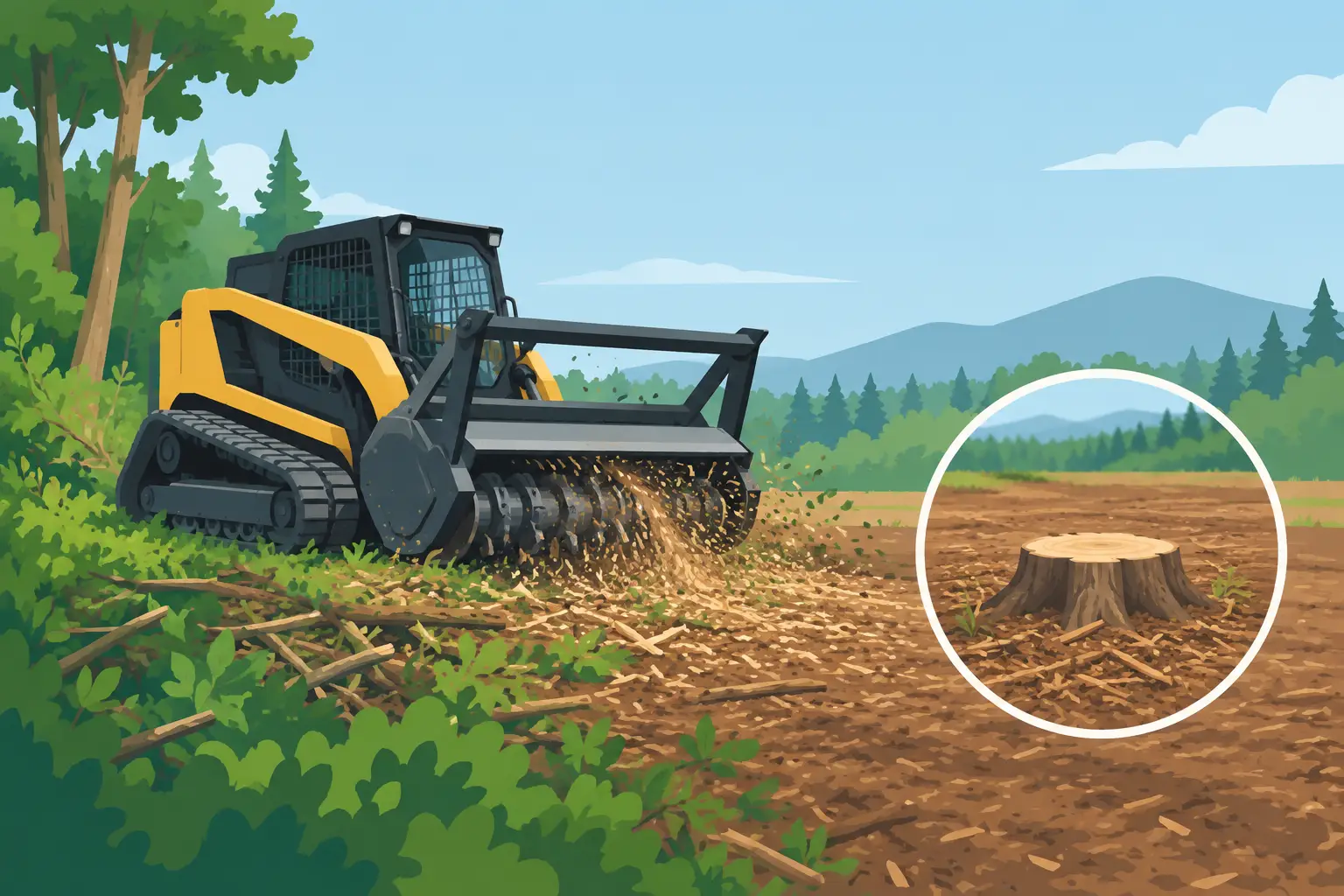 Does Forestry Mulching Leave Stumps? What to Expect