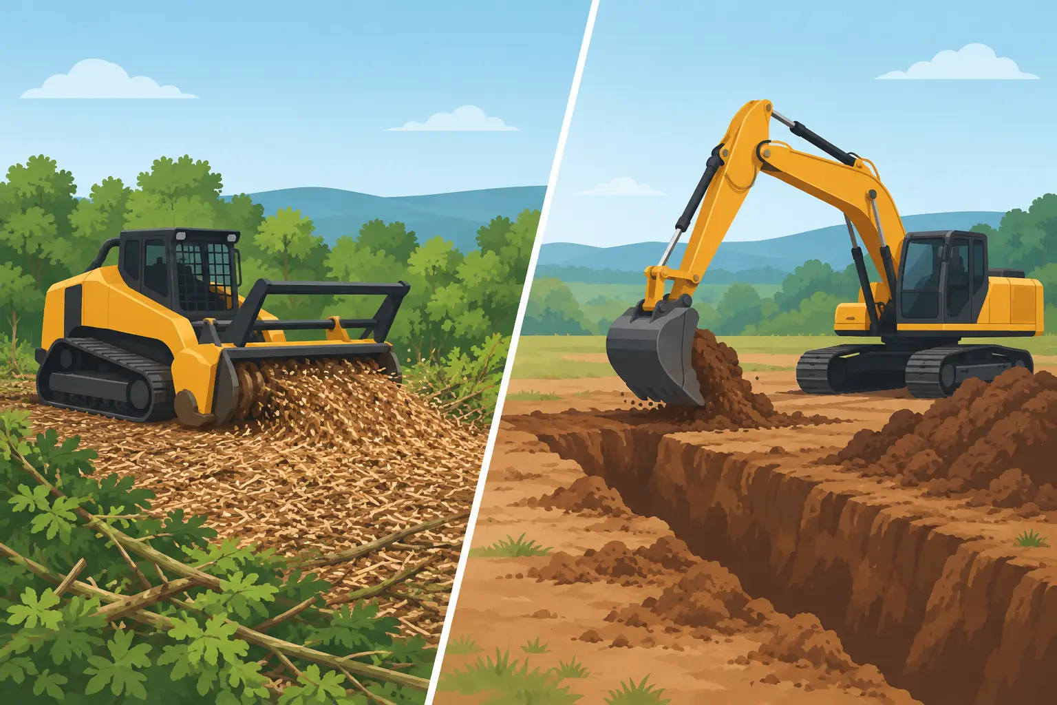 Mulching Versus Excavation for Oklahoma Land