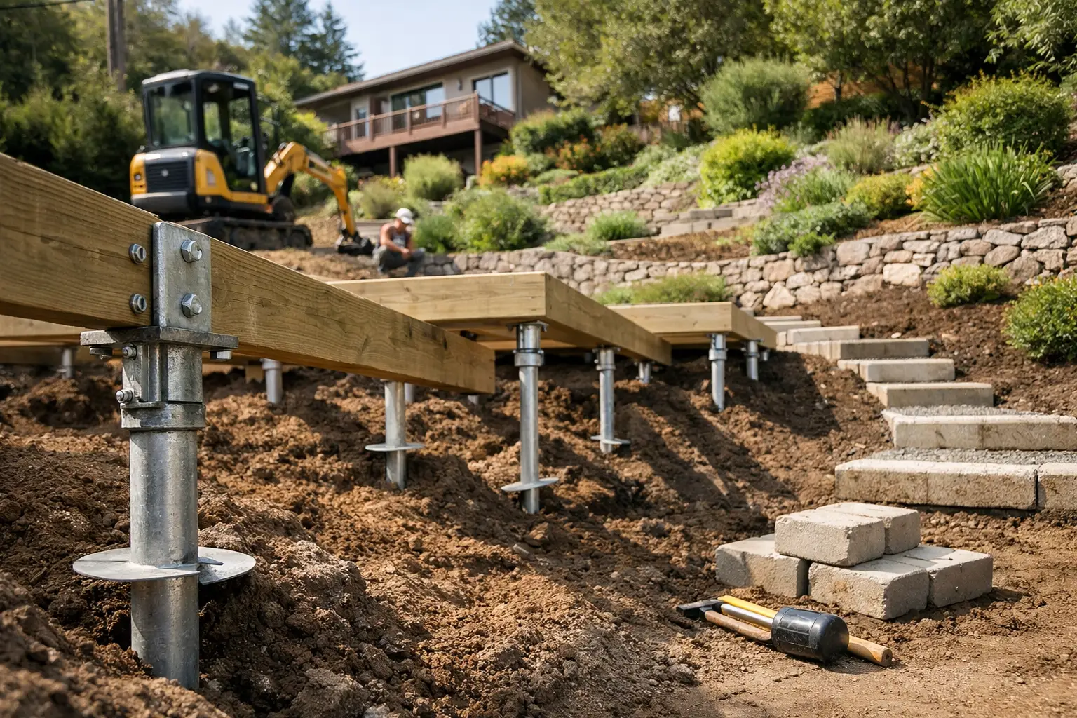 Foundation Solution for Sloping Gardens