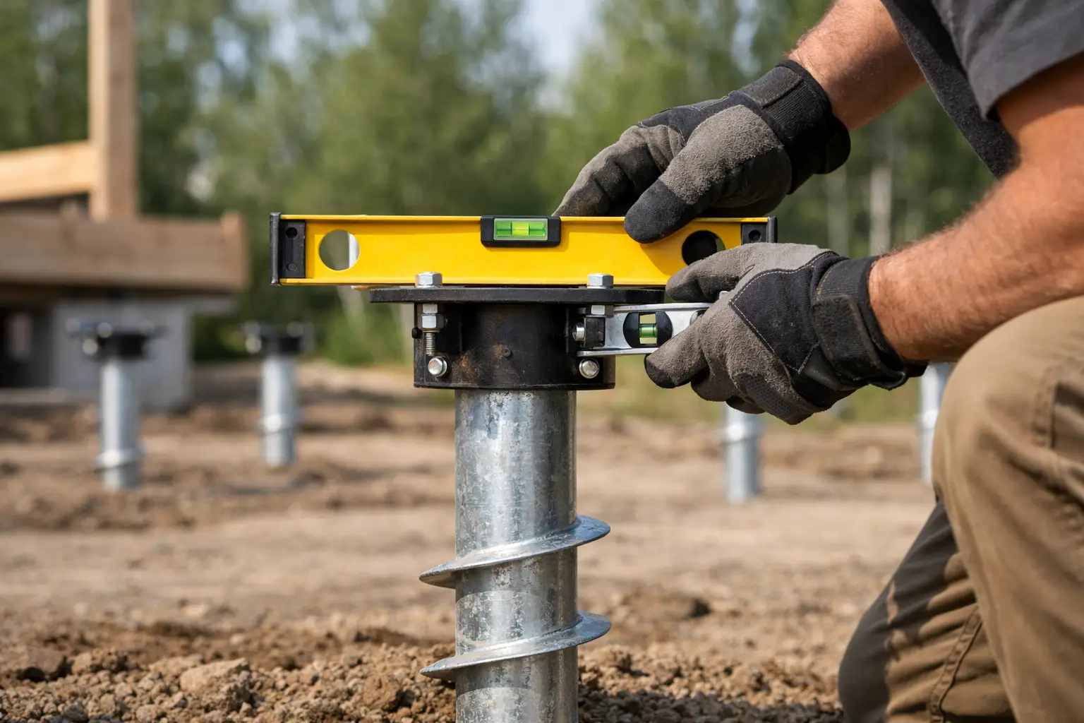 How to Level a Screw Pile Foundation