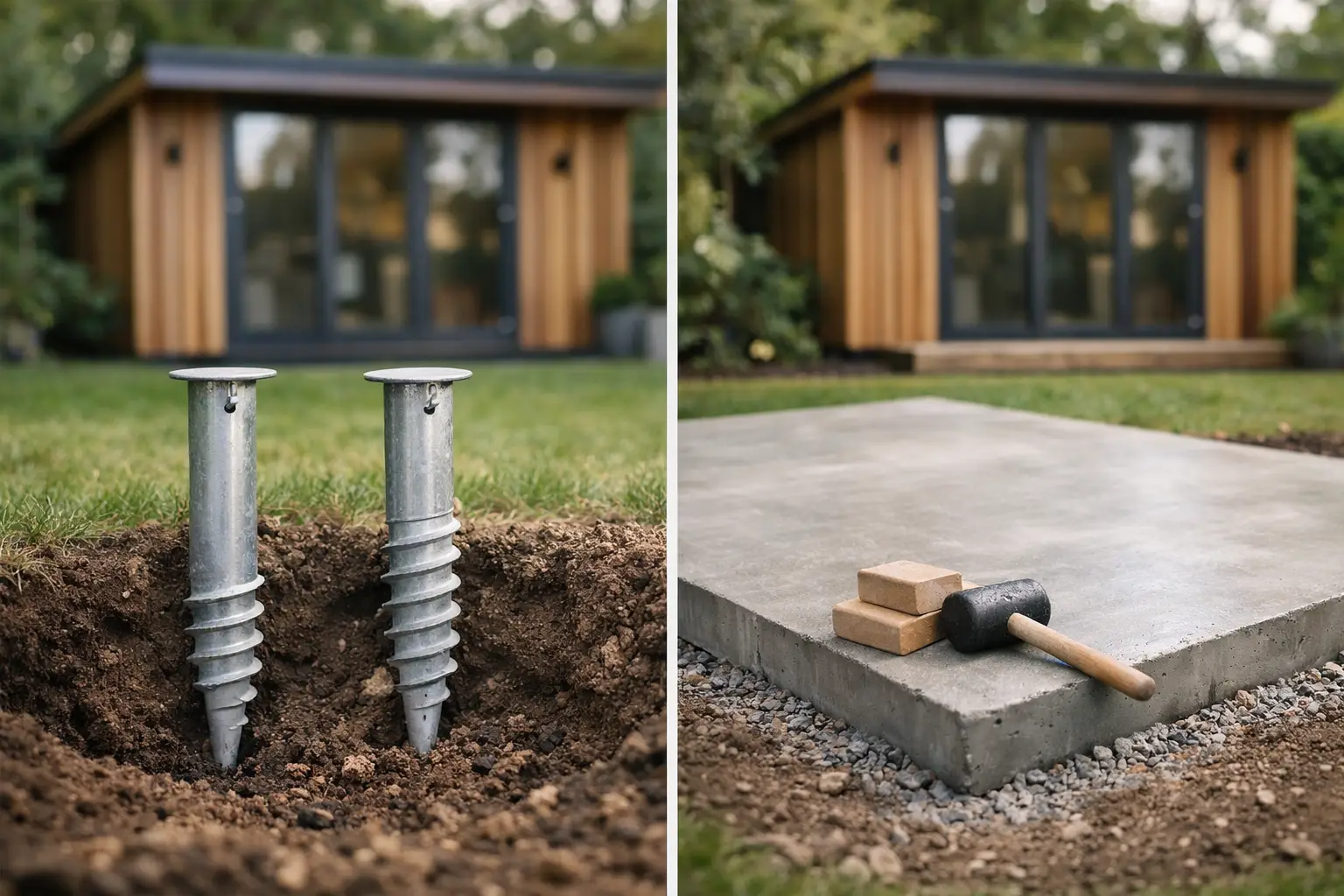 Ground Screws vs Concrete Base for Garden Room