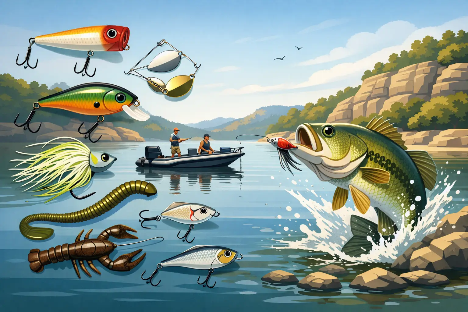 best bass lures for table rock lake Lazy Skimblades Table Rock Lake Bass Fishing: