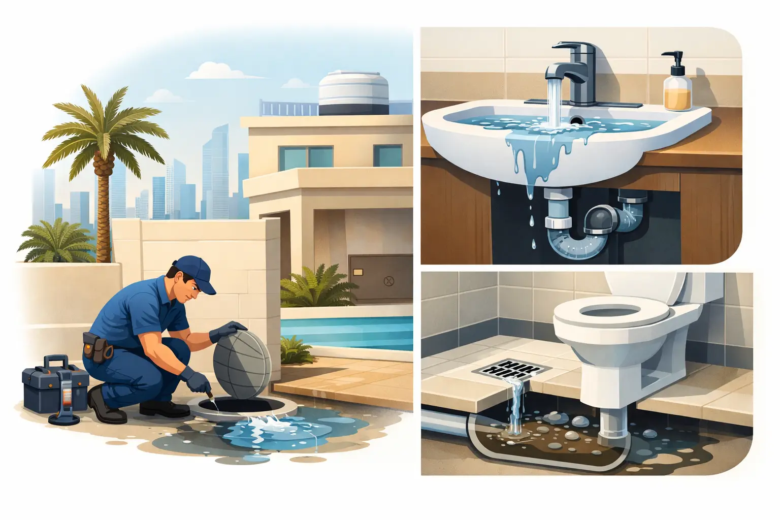 Common Bathroom Drainage Problems in Kuwait
