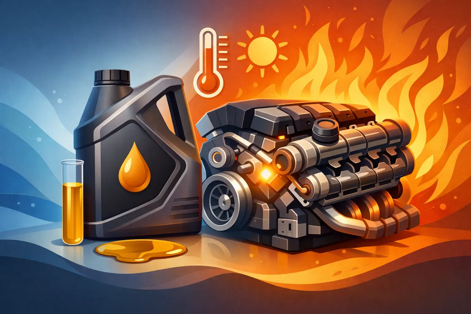 Synthetic engine oil protecting a vehicle during high-temperature GCC operation