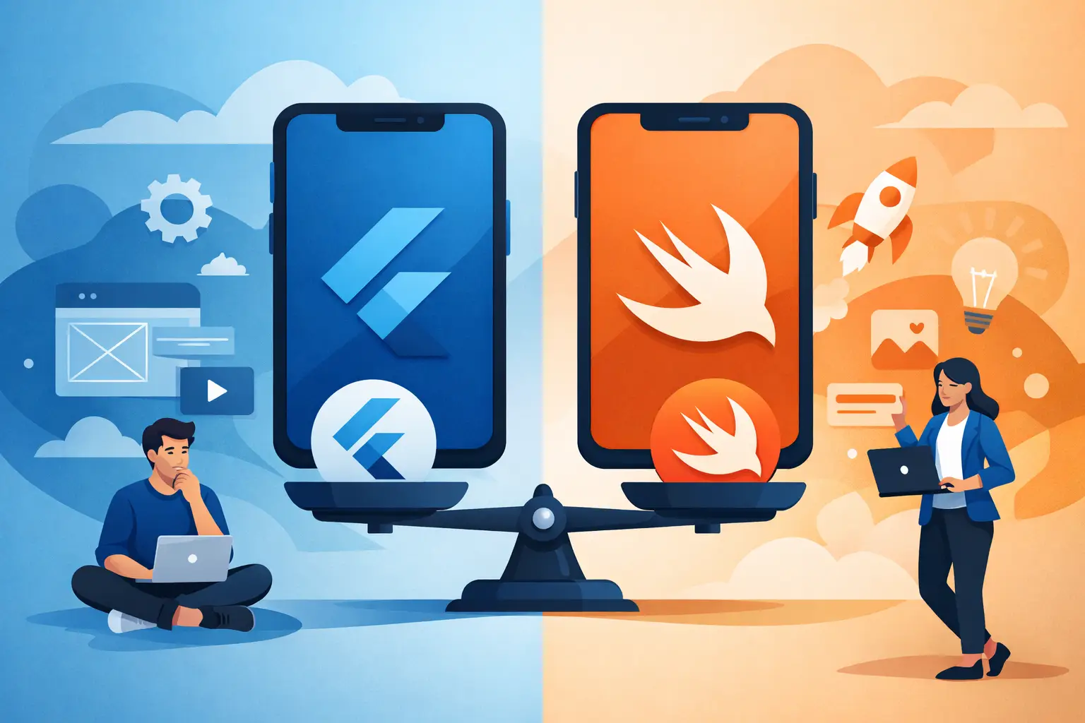 Flutter مقابل Swift للمشاريع الناشئة وأيهما تختار؟