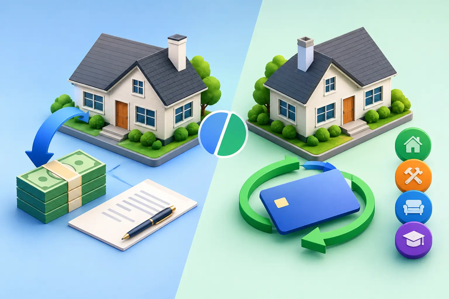 Home Equity Loan Versus HELOC Comparison