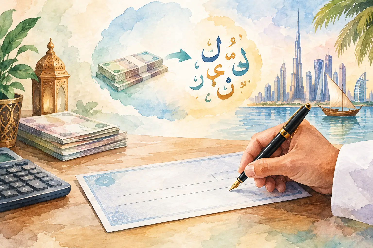 تحويل مبلغ إلى حروف عربية للشيكات في الخليج