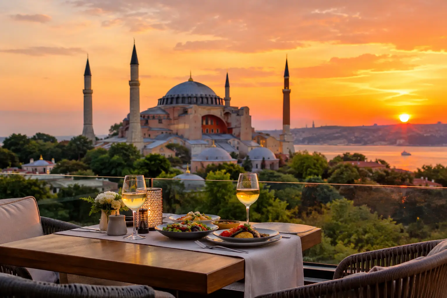 Hagia Sophia View Restaurant for Sunset Dining