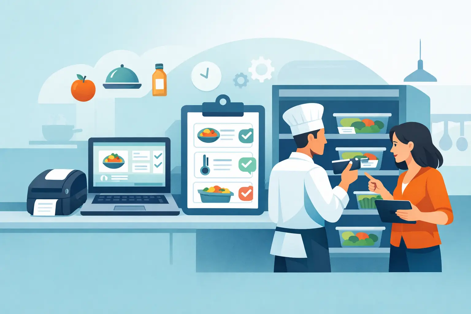 Kitchen Labeling Process Label King Turbo — Food Label Printer, Wireless Temperature Monitoring ...