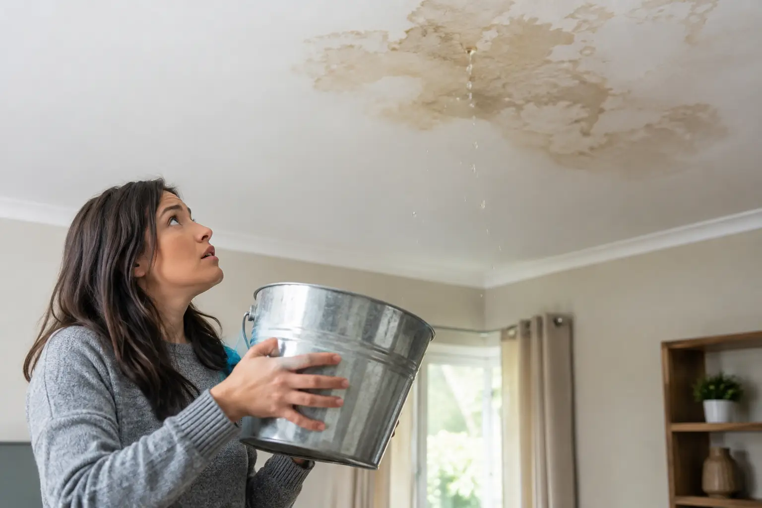 Roof Leak Causing Ceiling Stain? Act Fast