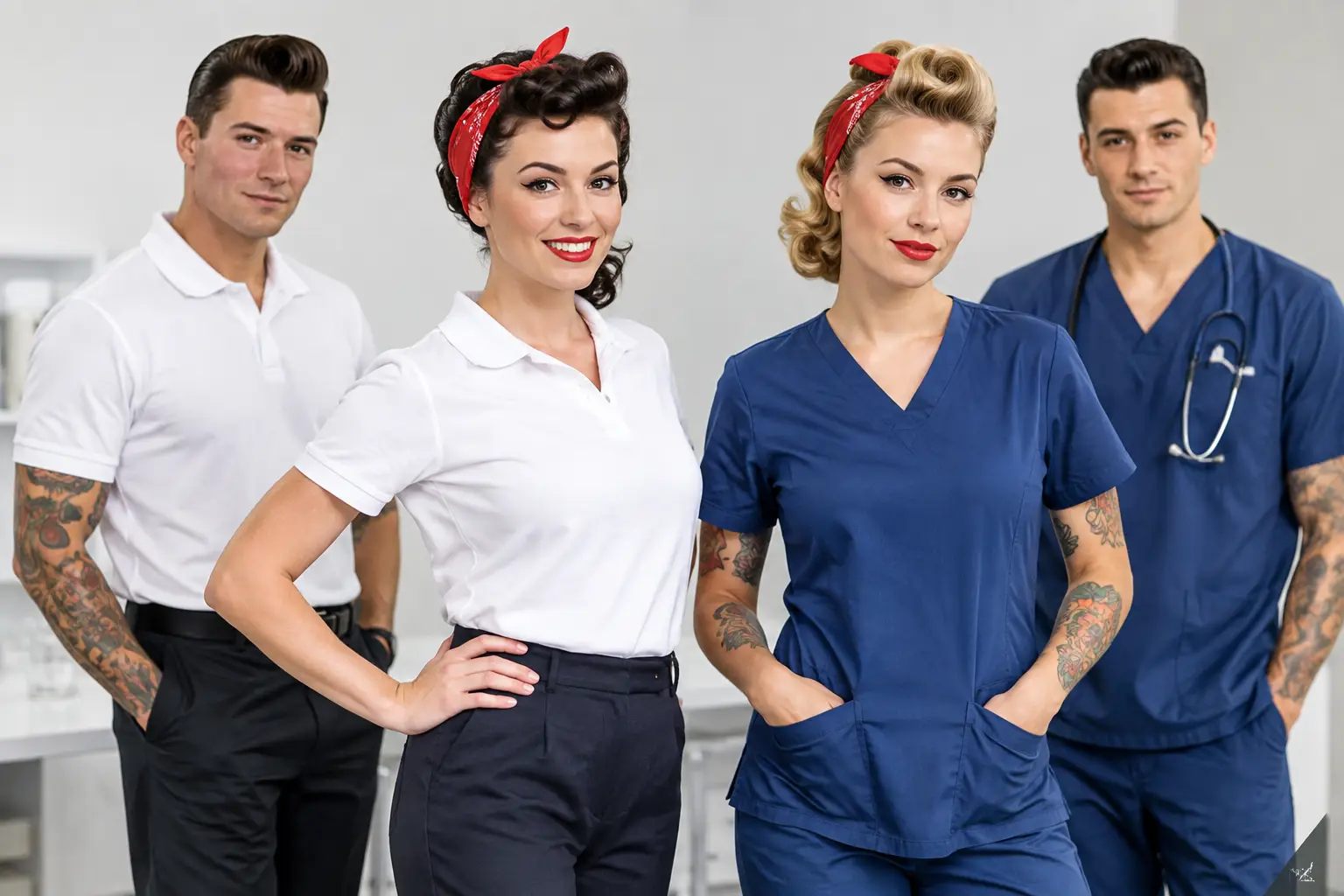 Polo Versus Scrub Tops for Professional Teams