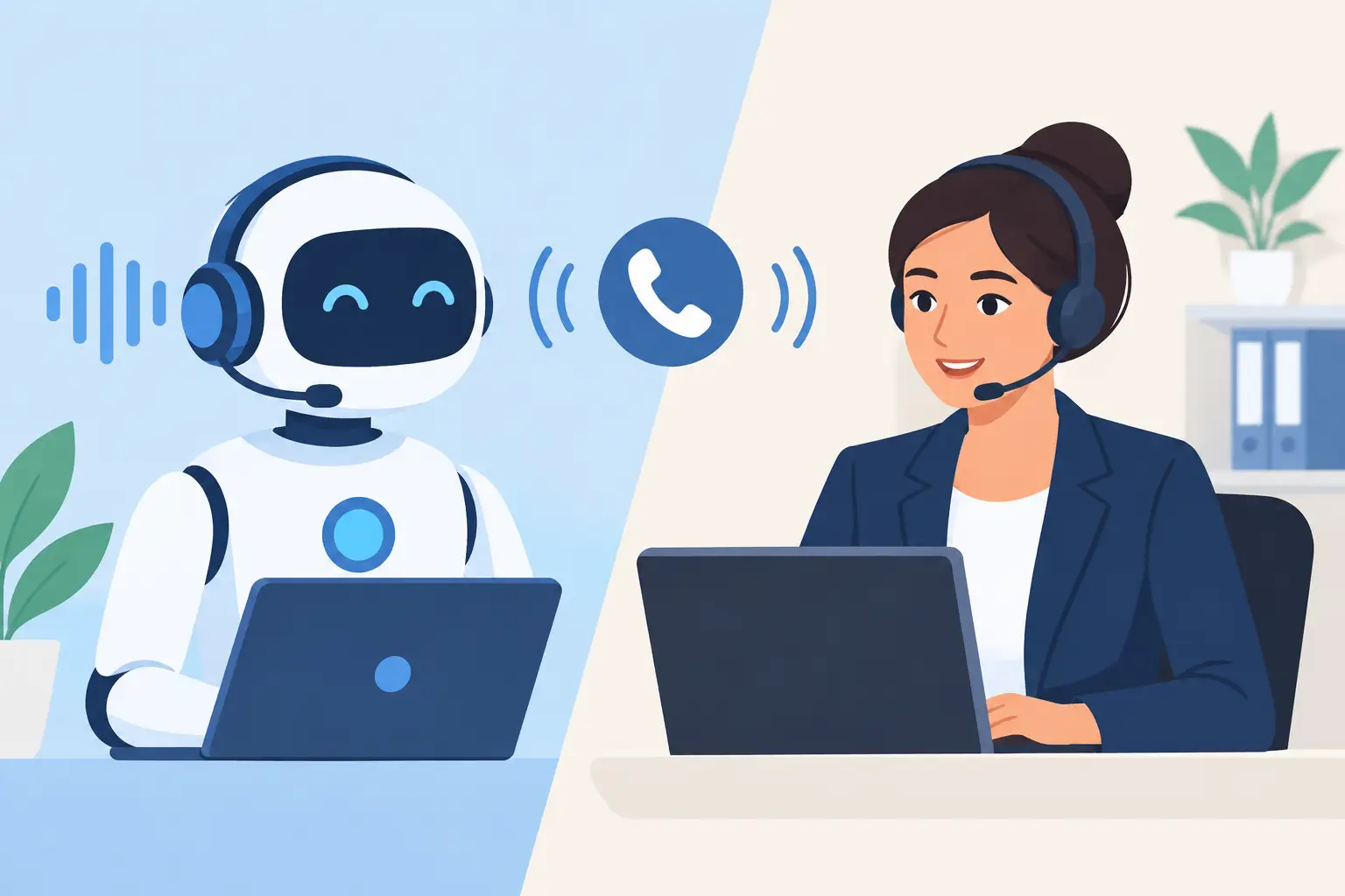 AI Call Agent Versus Receptionist for Service Teams