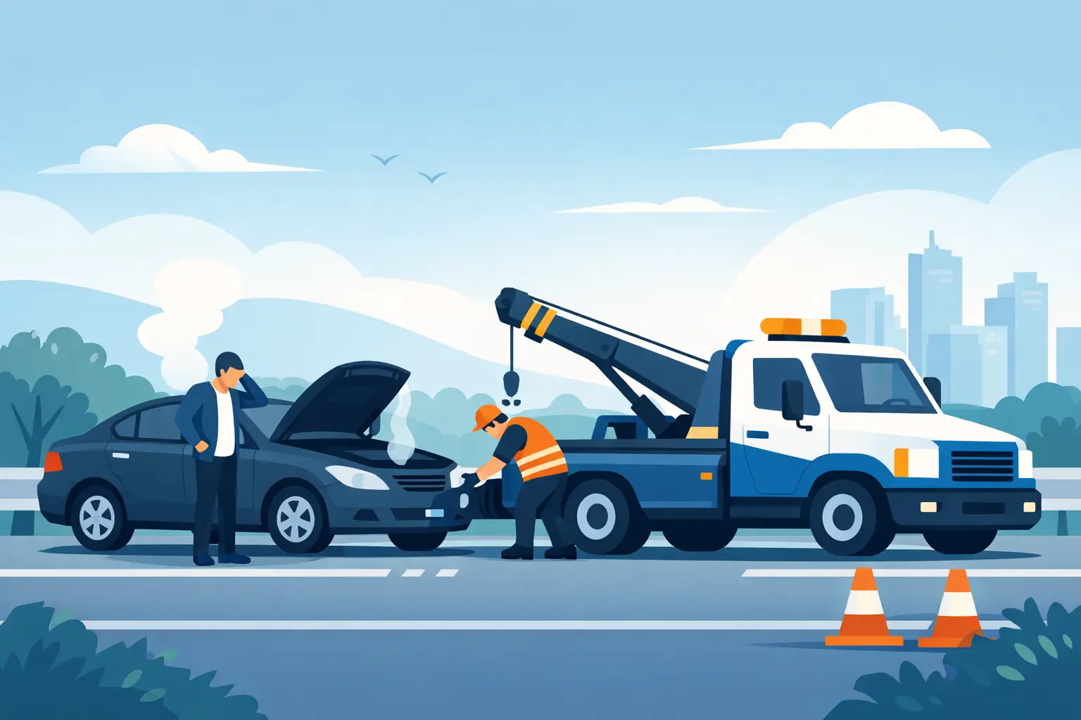 Tow Truck for Broken Down Car: What to Do