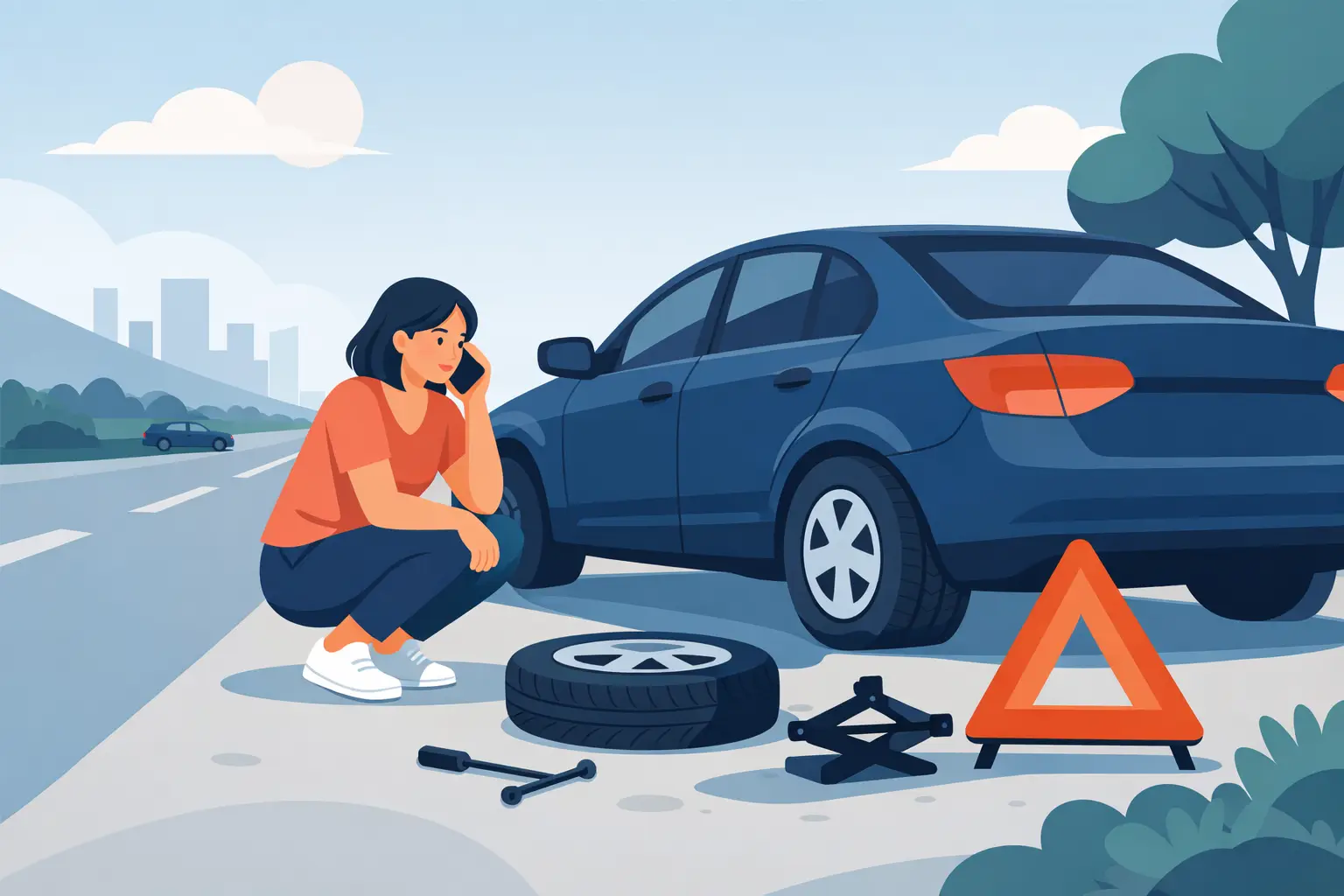 How to Respond to a Flat Tire When Stranded