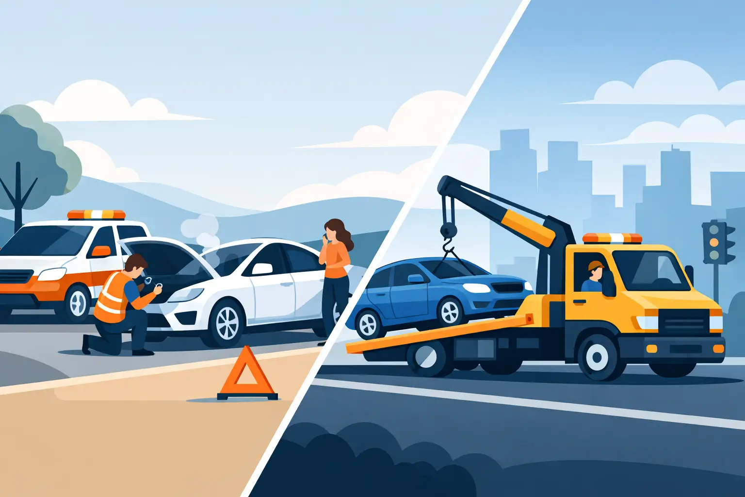 Roadside Assistance Versus Towing Service