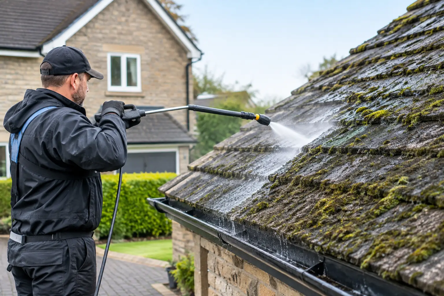 Moss Removal for Roofs, Patios and Driveways