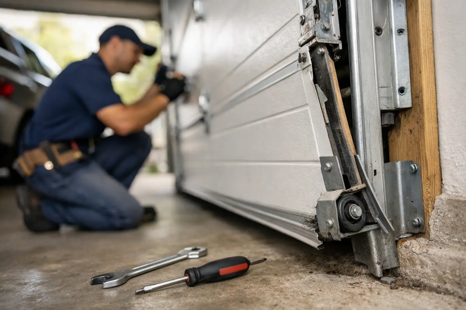 Off Track Garage Door Repair Example for Homeowners