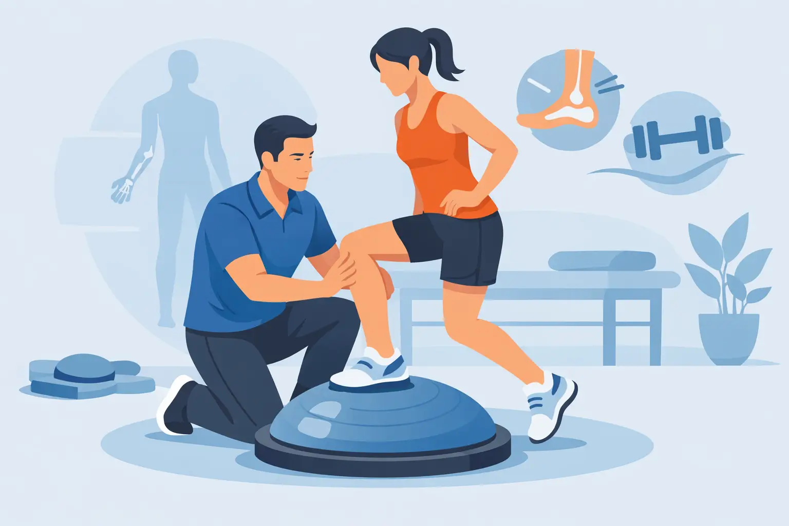 Physio Ankle Rehab With BOSU Ball