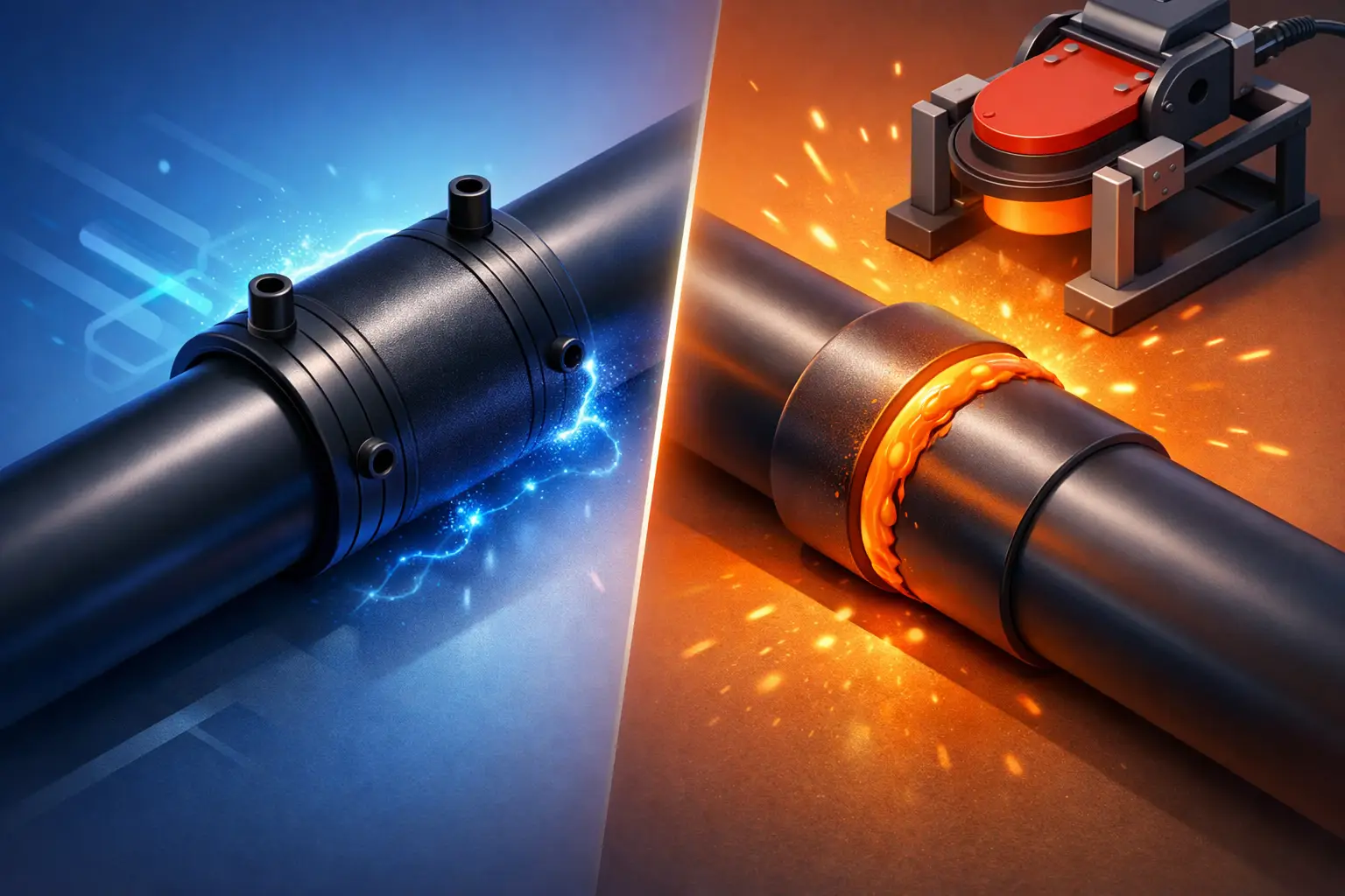 Conexão eletrofusão vs termofusão