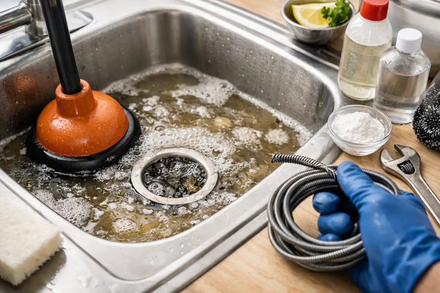 Clogged Kitchen Sink Drain Cleaning Steps