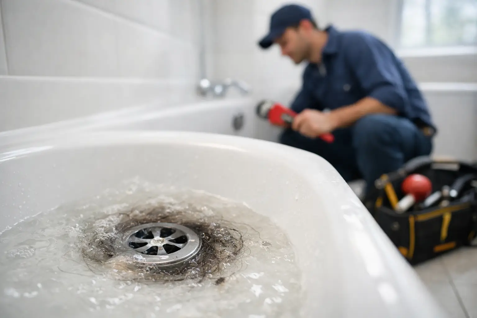 Bathtub Drain Clogged? When to Call a Plumber