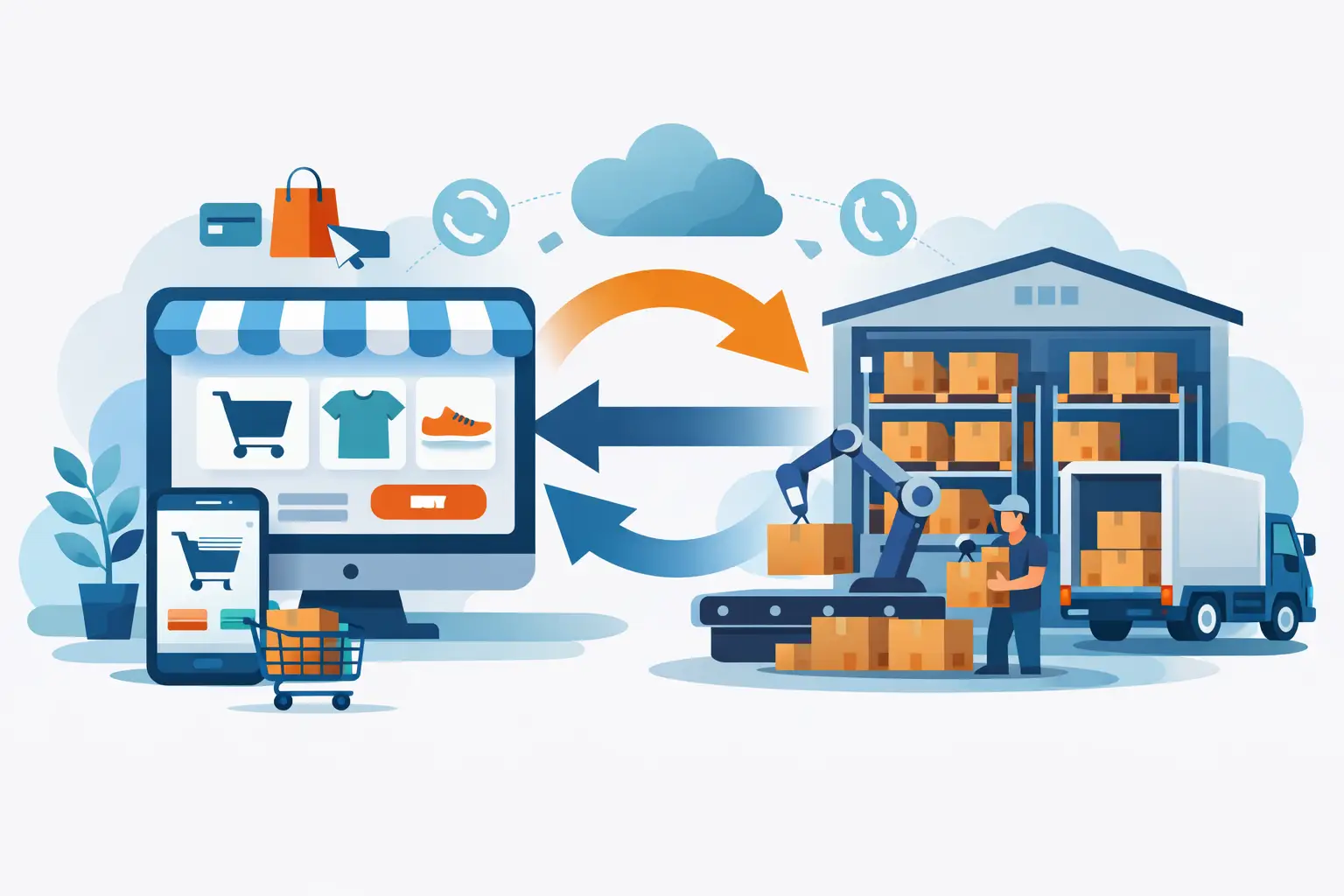 Webshop és Raktár Szinkronizáció Példája