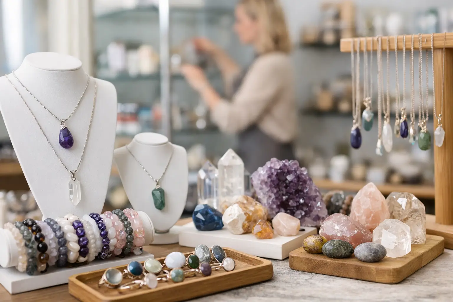 Lancer un rayon bijoux lithothérapie en boutique