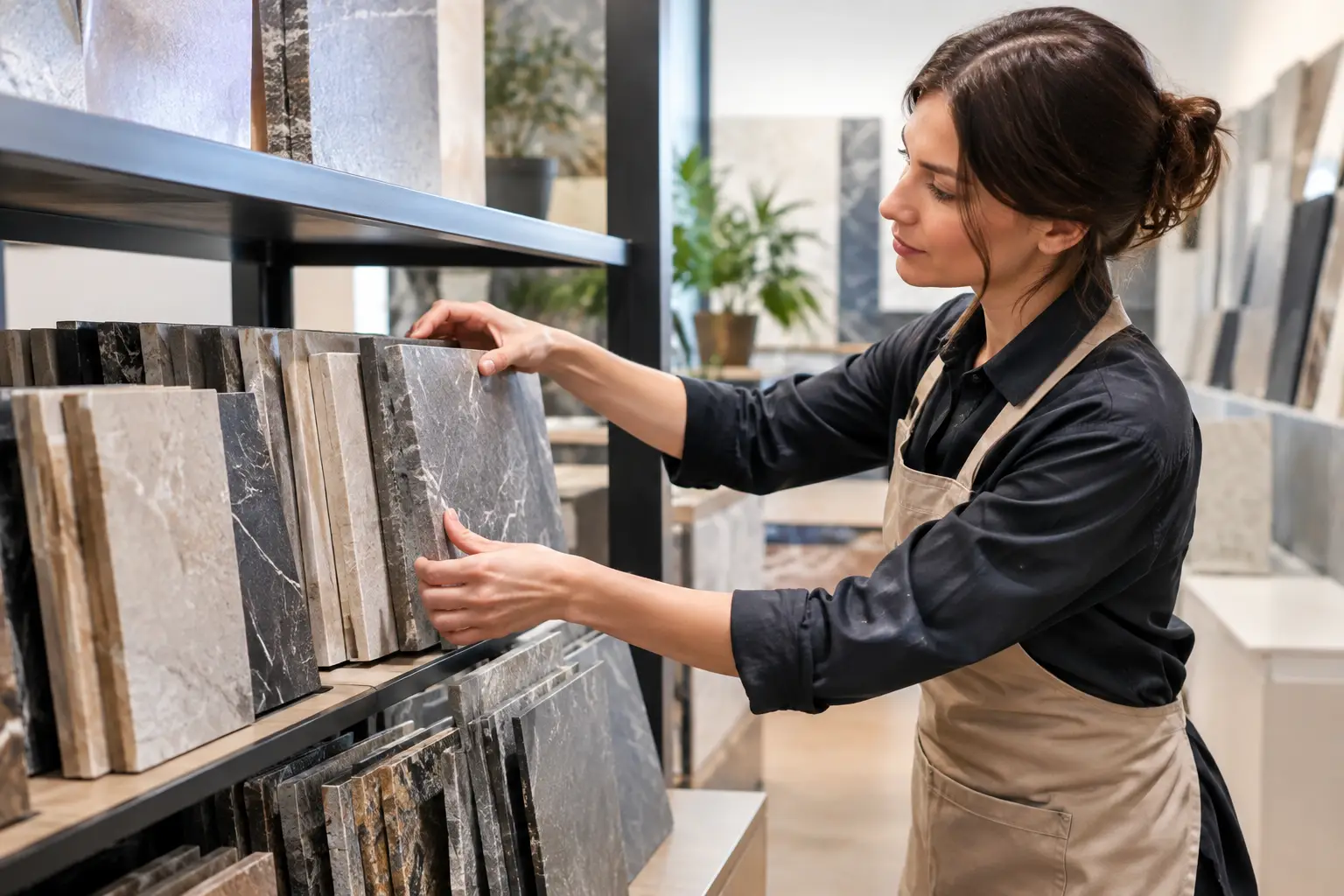 Cas de réassort pierre naturelle en magasin