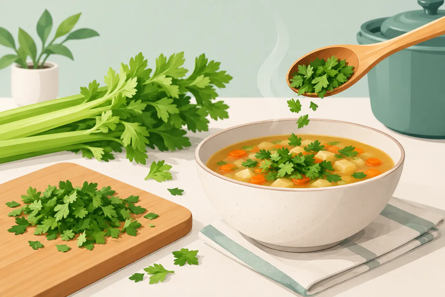 How to Use Celery Leaves in Soup Without Waste