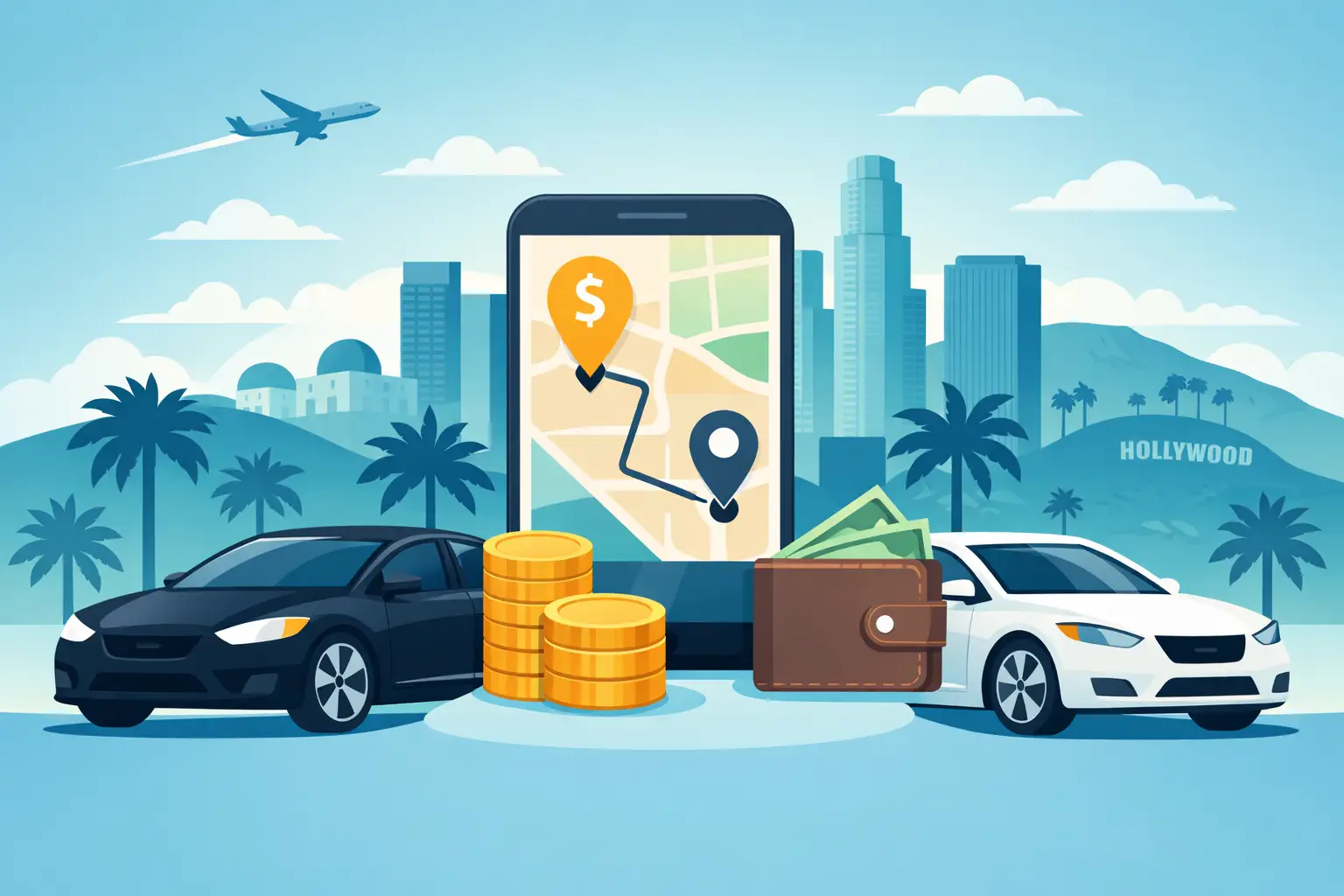 Rideshare Cost Comparison for Los Angeles Travel
