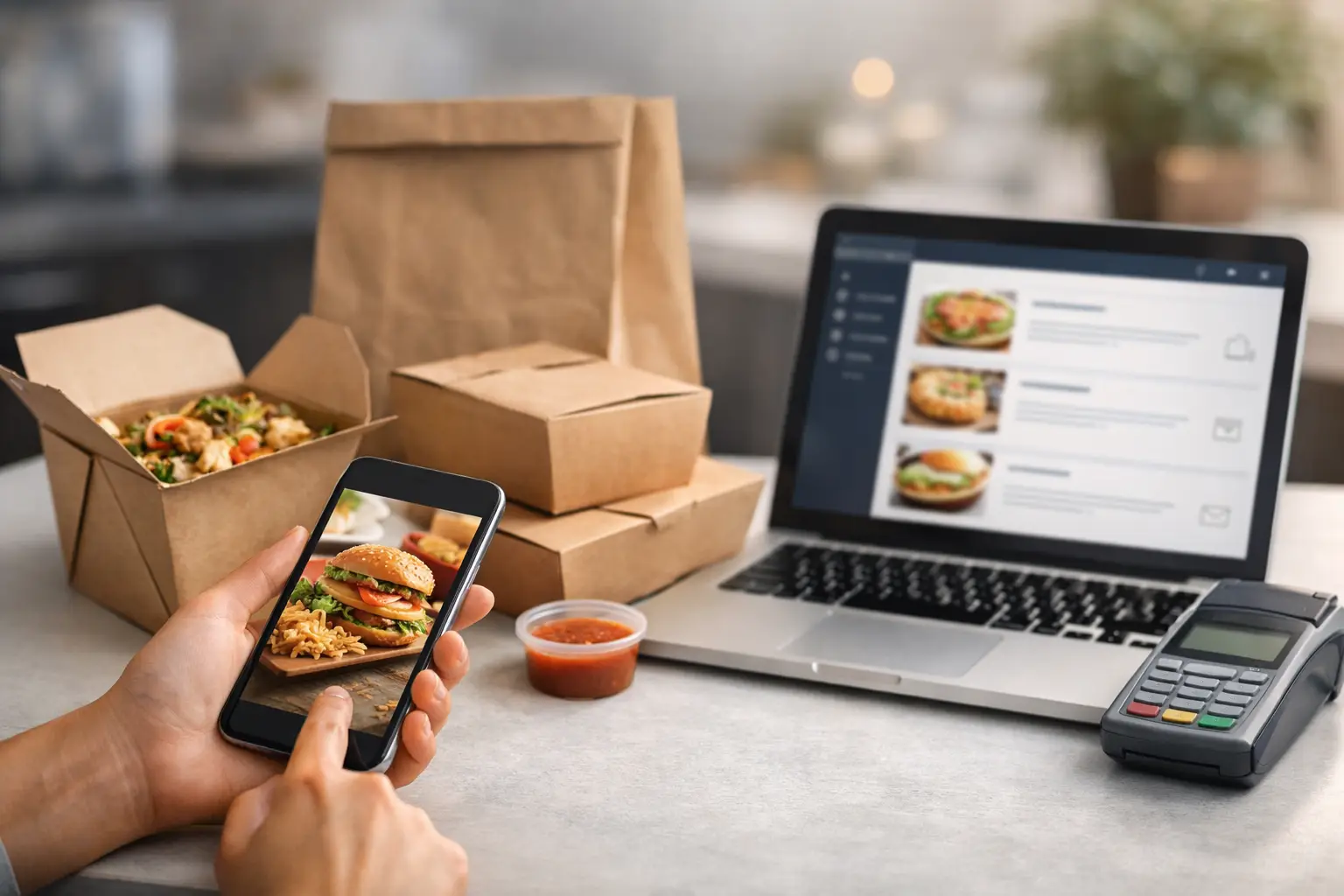 Ta emot takeaway beställningar online rätt