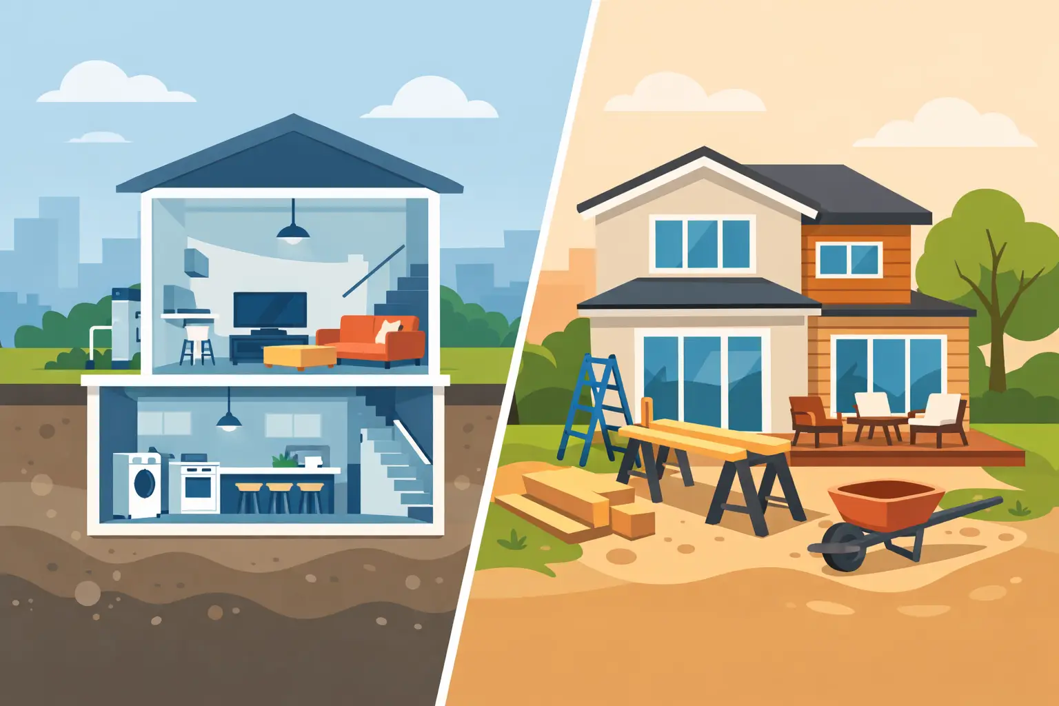Basement Finishing Versus Additions Compared