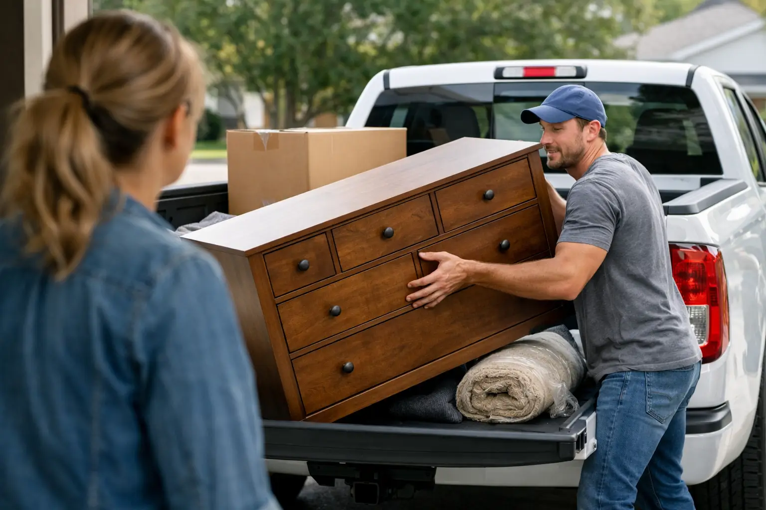 how to fit a dresser in a car Hard Way to Make An Easy Living: One Small Car, One Big Dresser