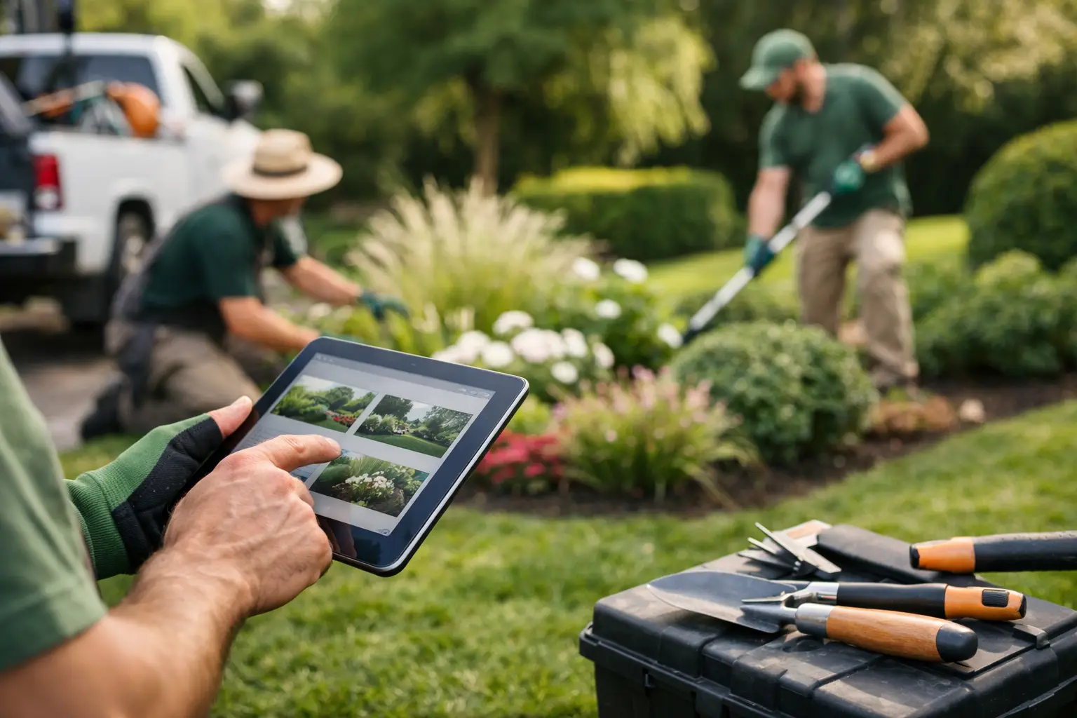 Órdenes de trabajo de jardinería sin papel