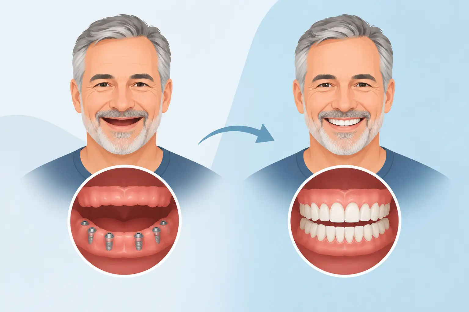 A Full Arch Implant Transformation Example