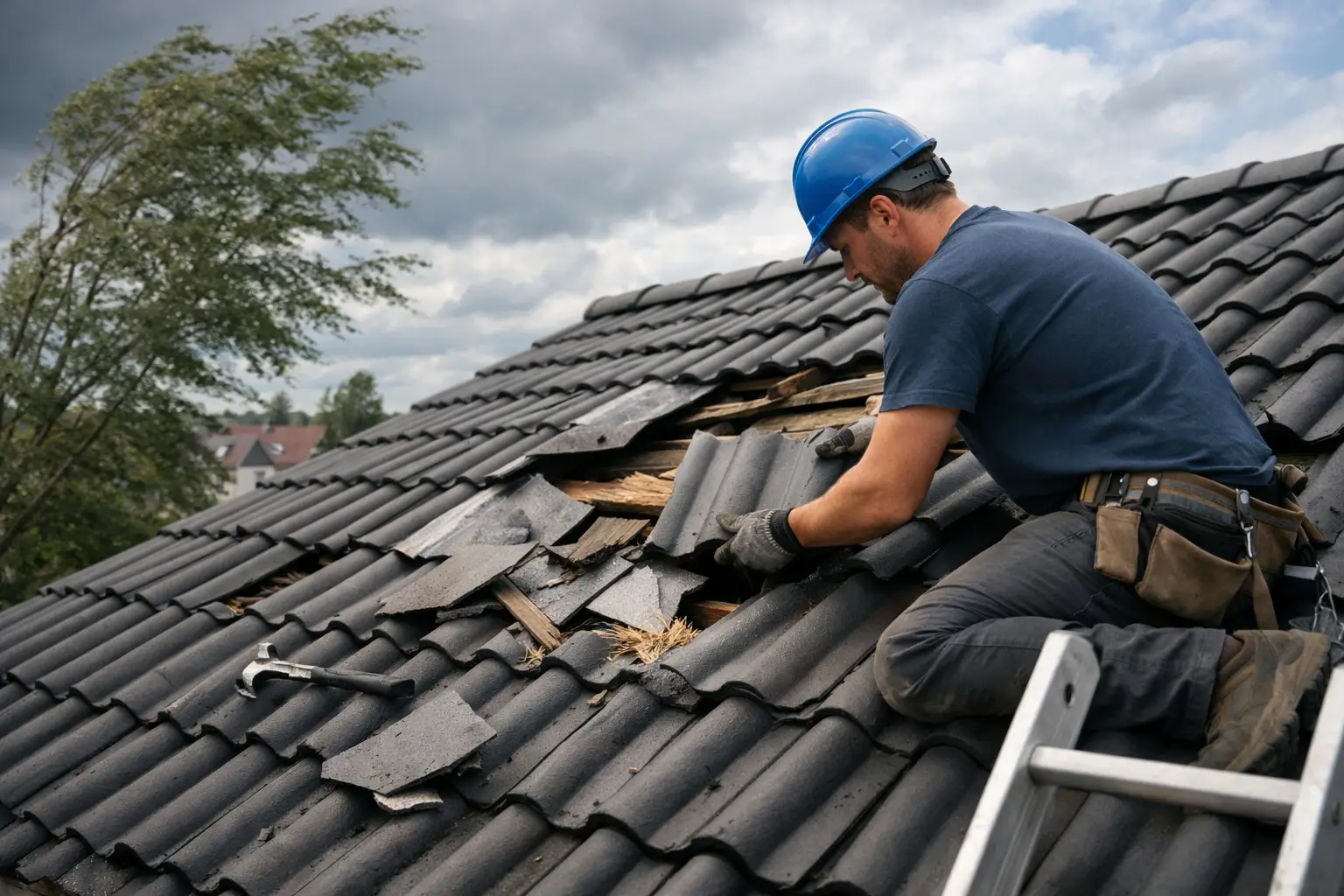 Stormschade dak herstellen na harde wind