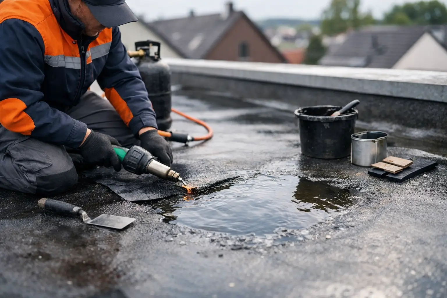 Daklekkage plat dak repareren: zo pakt u het aan