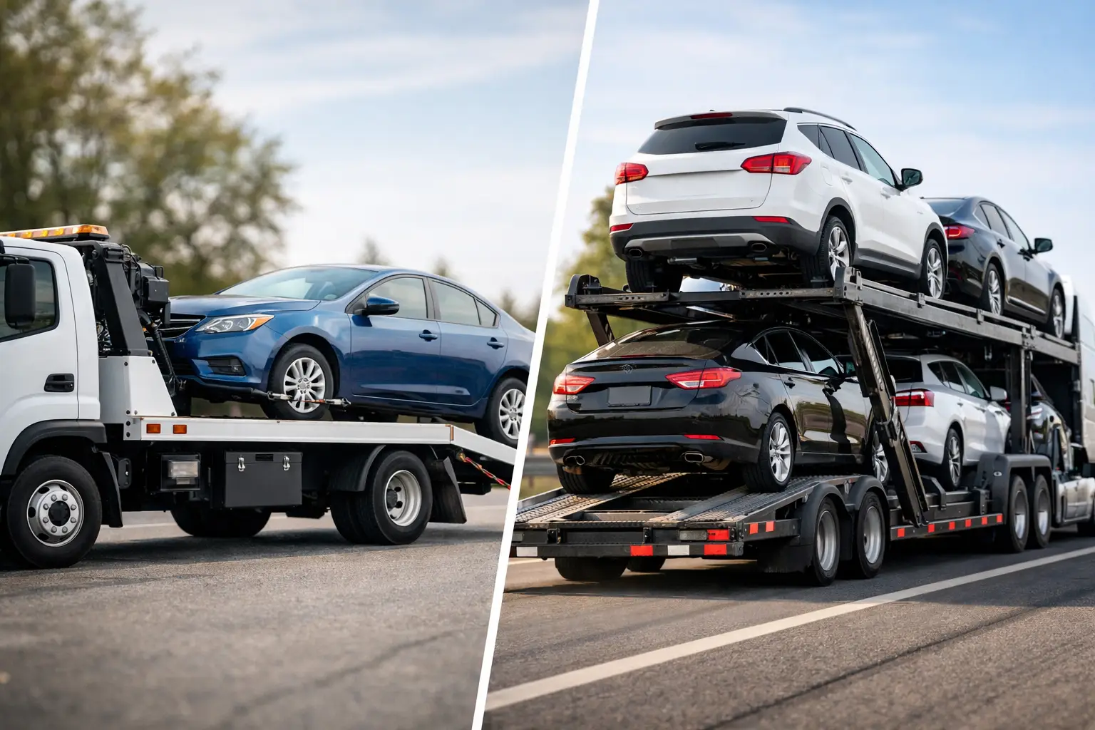 Towing Company vs Auto Transport Explained
