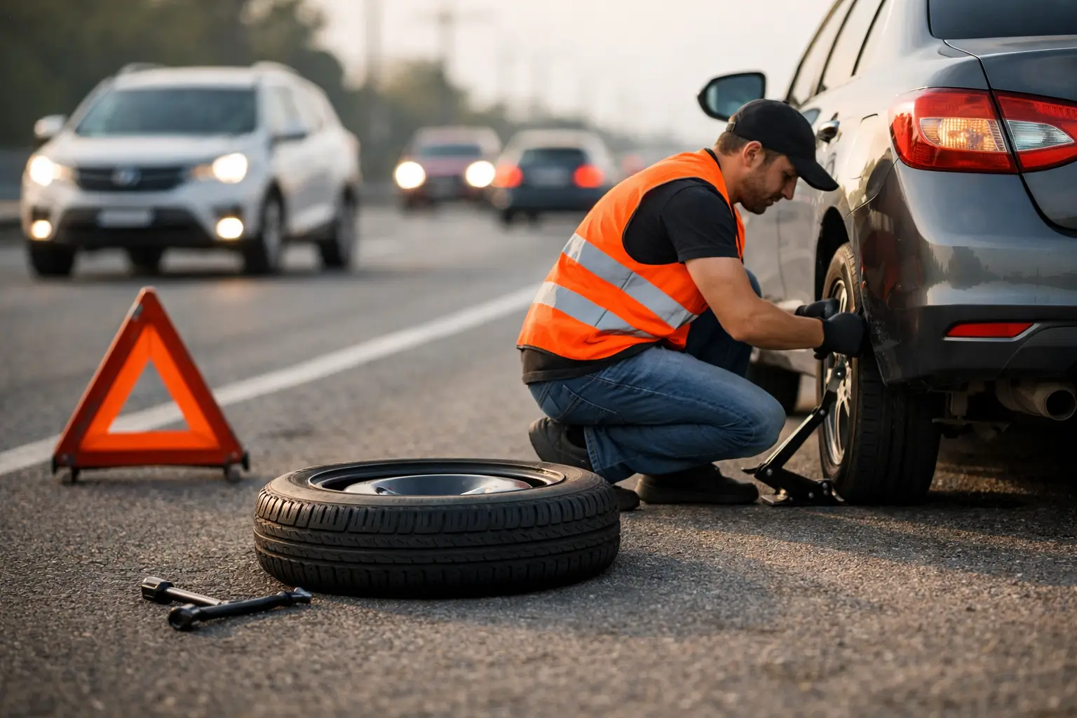How to Change Tire on Busy Road Safely