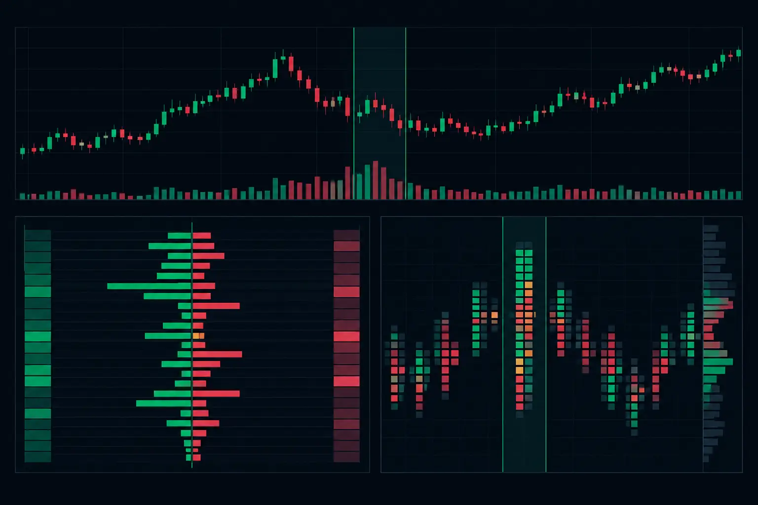 Bid Ask Delta Versus Volume on Footprints