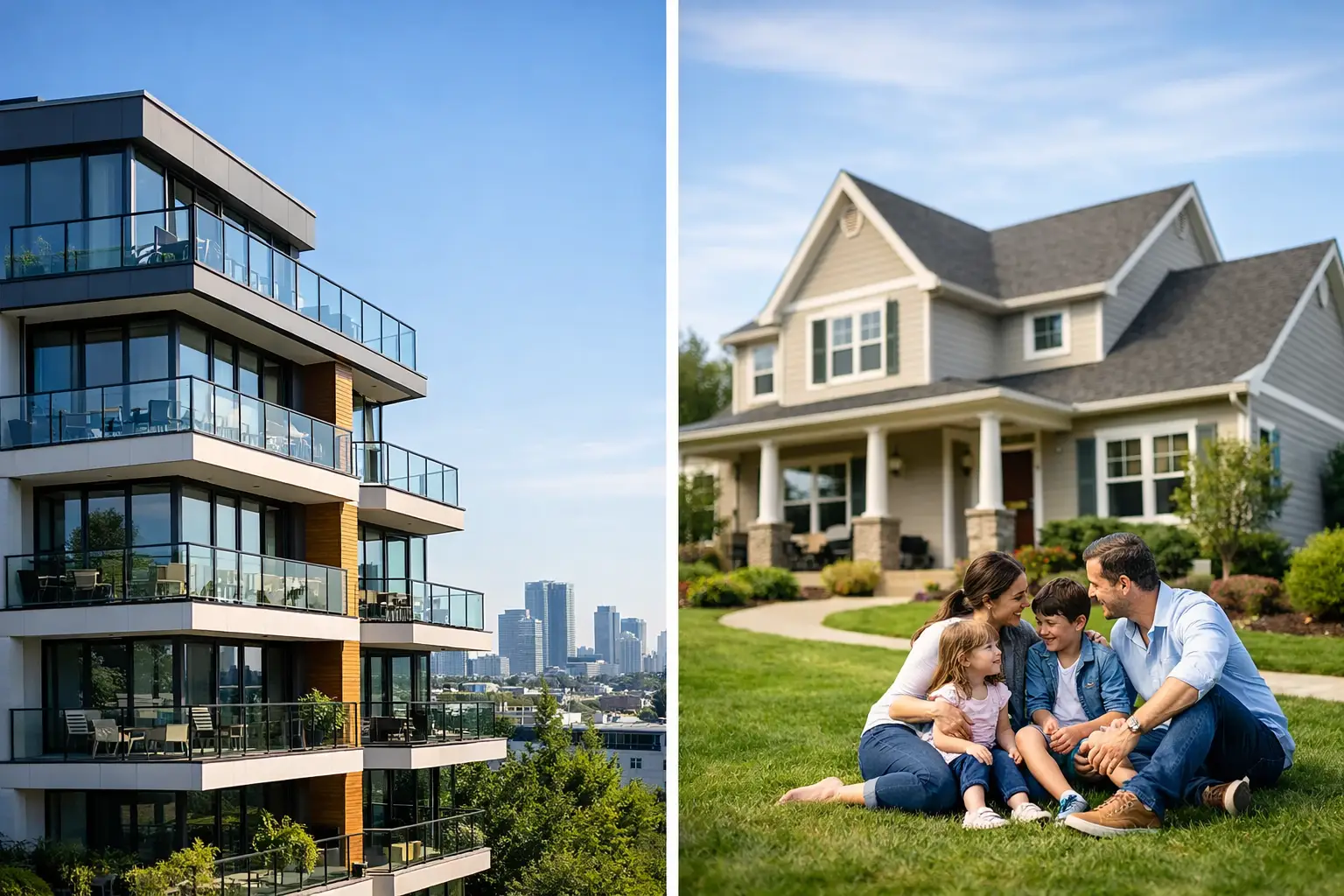 Imagen destacada del artículo: Apartamento o casa familiar: qué conviene