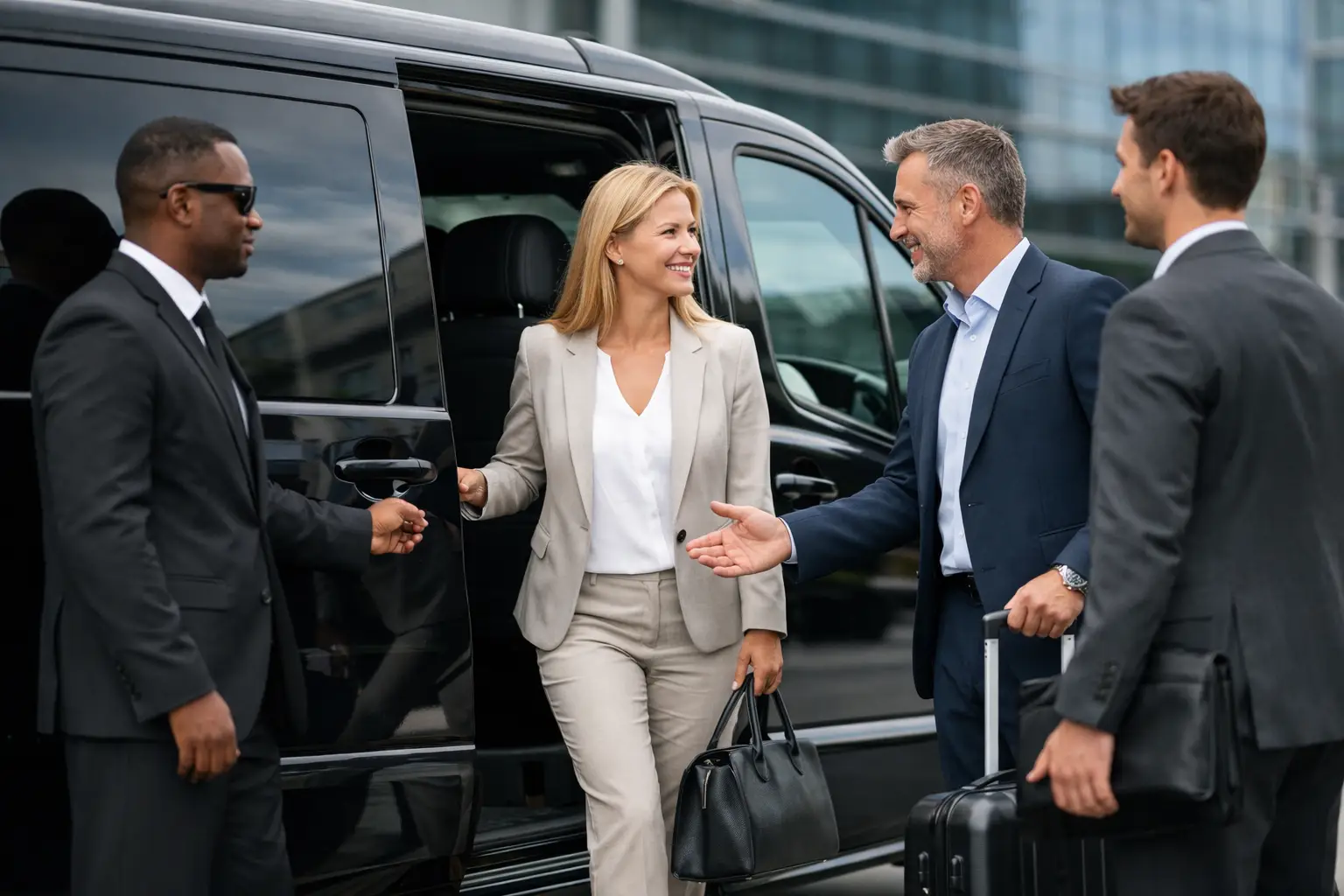 Van executiva blindada para viagens corporativas