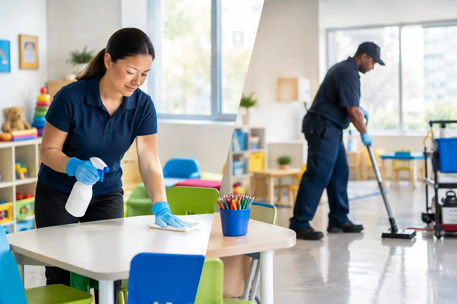 Daycare Sanitizing vs Nightly Cleaning Explained