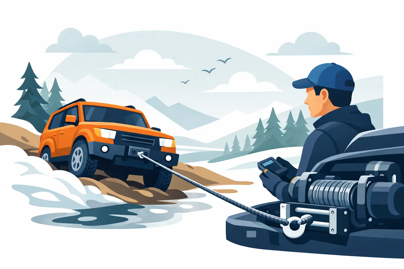 Vehicle Winch Out Recovery Guide for Stuck Drivers