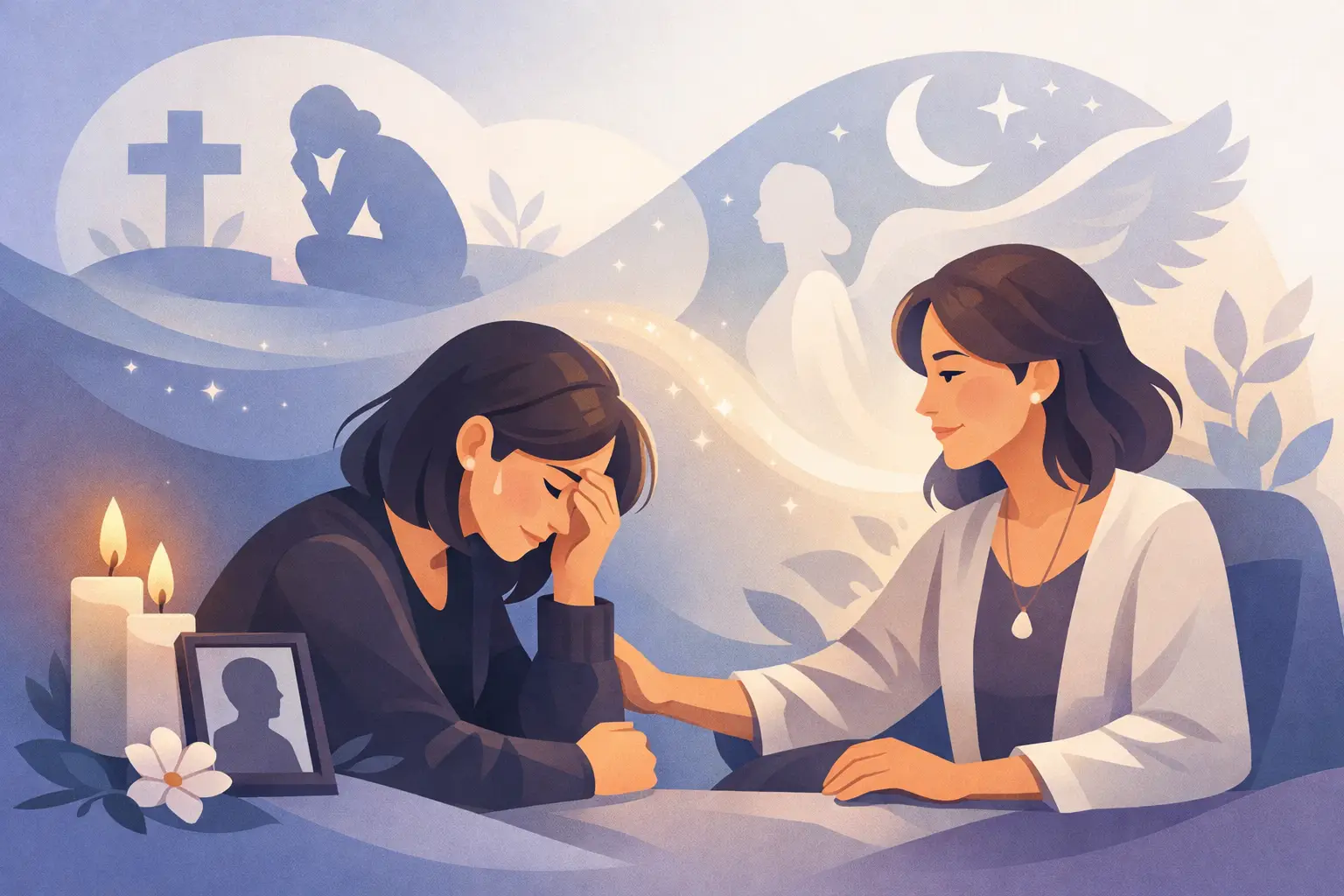 Consulta espiritual para luto com acolhimento