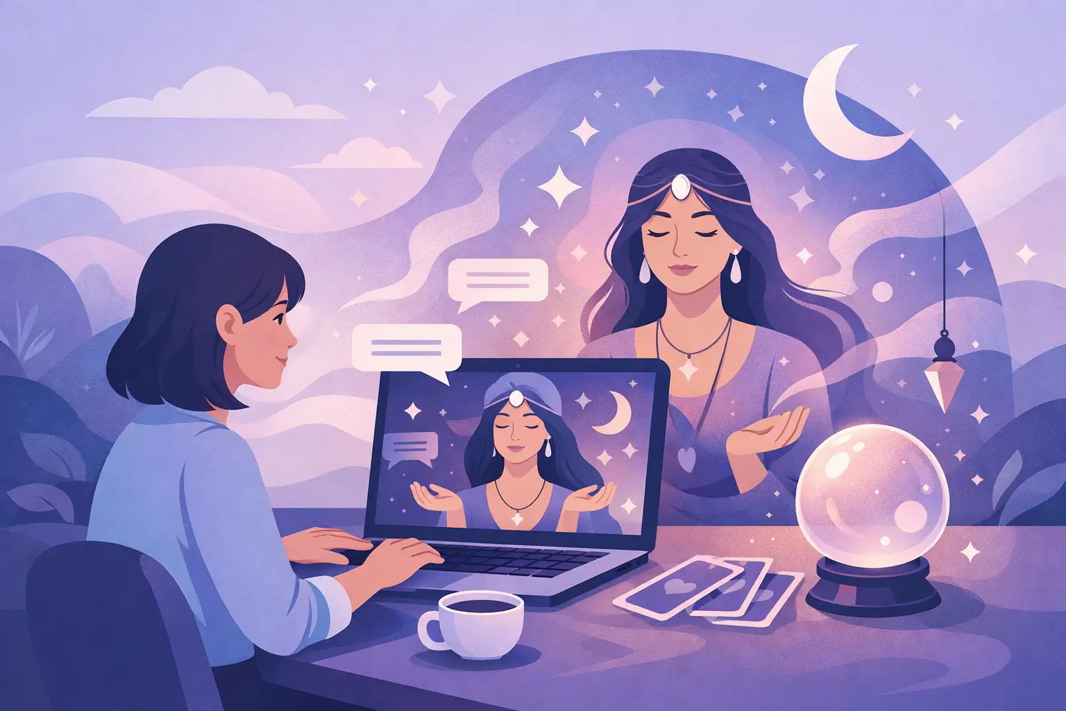 Como funciona a leitura por chat espiritual