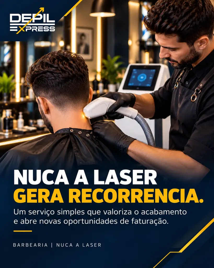 Depilação laser na nuca para barbearias modernas
