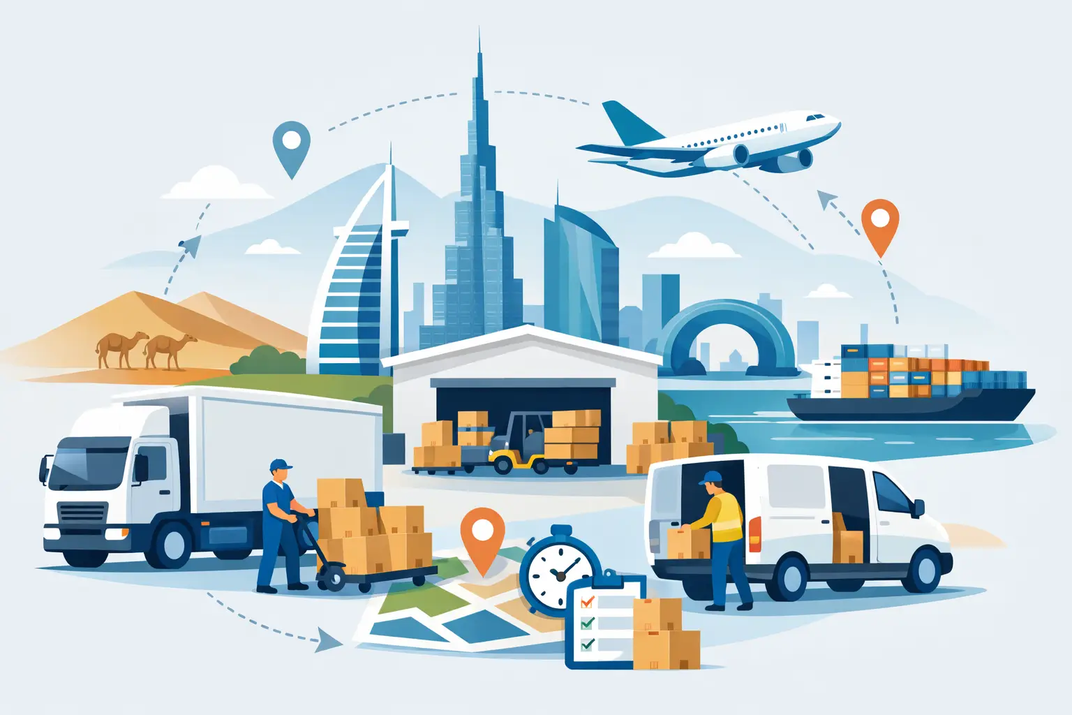 توزيع البضائع داخل الإمارات للشركات بكفاءة
