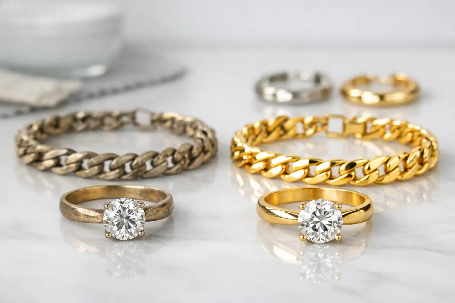 Jewellery Replating Before and After Results