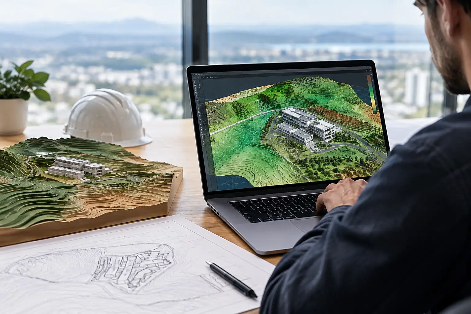 BIM GIS Terrain for Editable Site Models